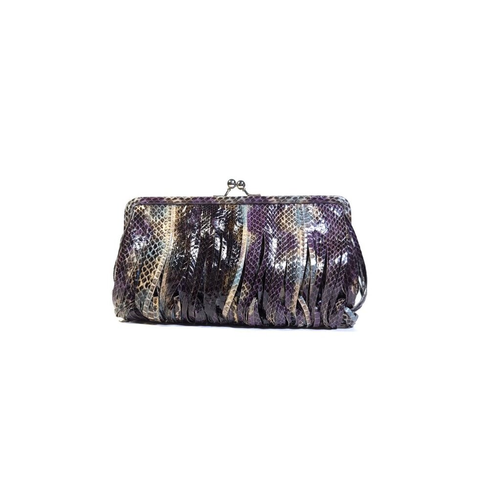 New Chiocciola Snakeskin Purse Luxury Clutch Purple Handbag